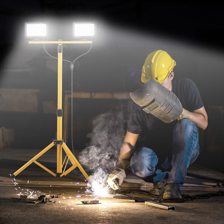 LED Construction Spotlight 2 x 50W/100W/200W with Tripod Adjustable | Kalsten