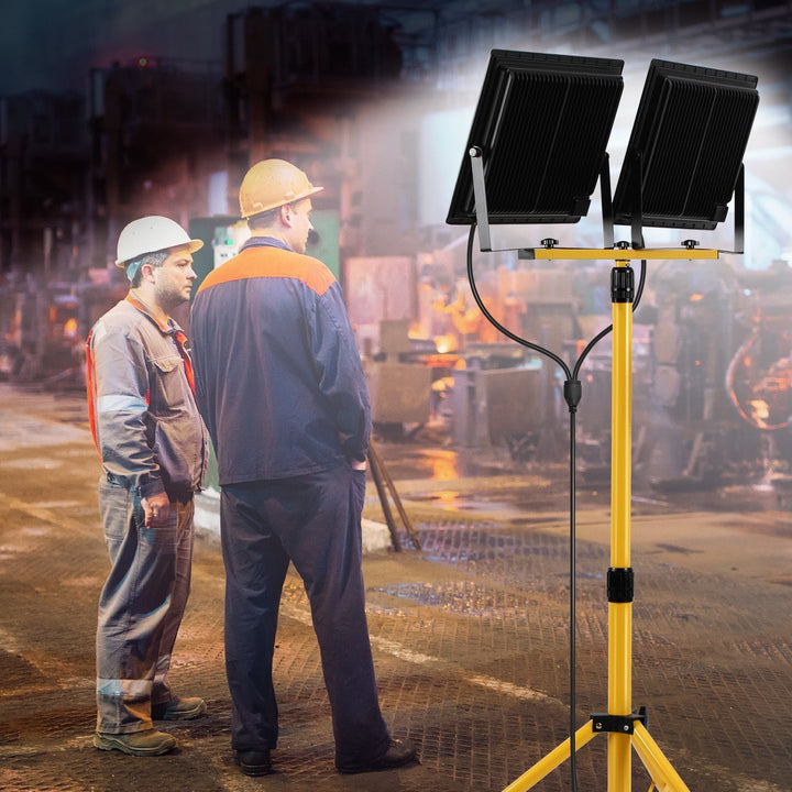 LED Construction Spotlight 2 x 50W/100W/200W with Tripod Adjustable | Kalsten