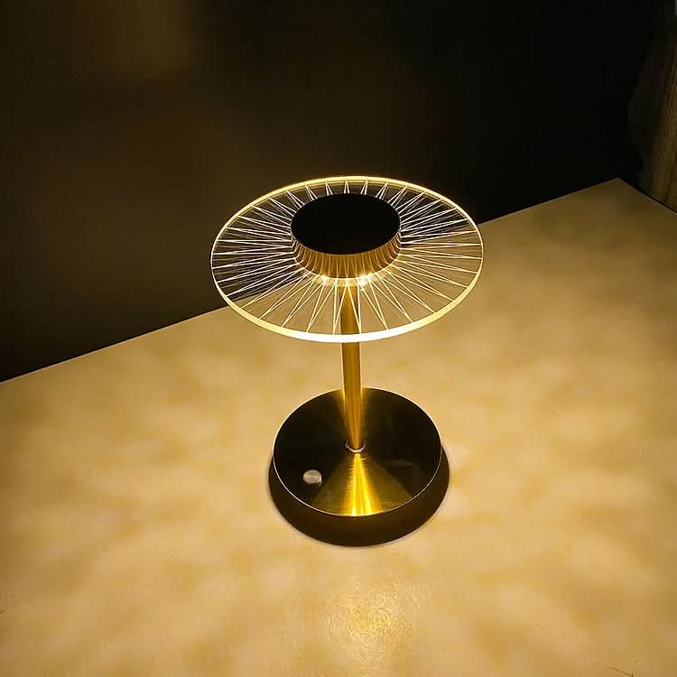 Cordless Rechargeable LED Crystal Disc Table Lamp | Kalsten