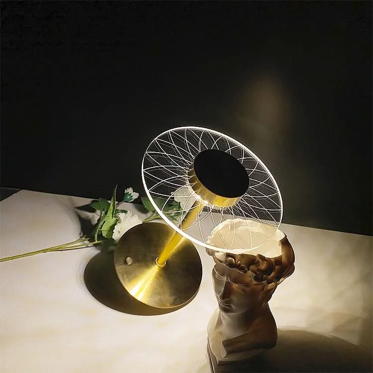 Cordless Rechargeable LED Crystal Disc Table Lamp | Kalsten