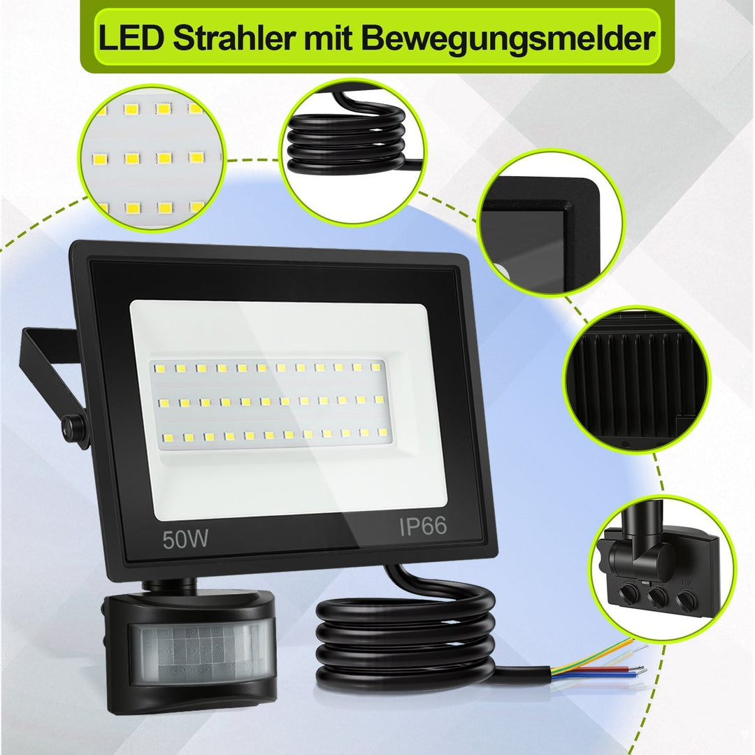 LED Floodlight with Motion Sensor Cool White 10W-100W (no plug) | Kalsten
