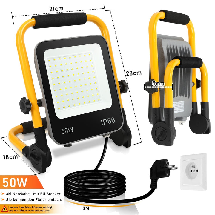 LED construction spotlight 50W-200W cool white IP66 | Kalsten