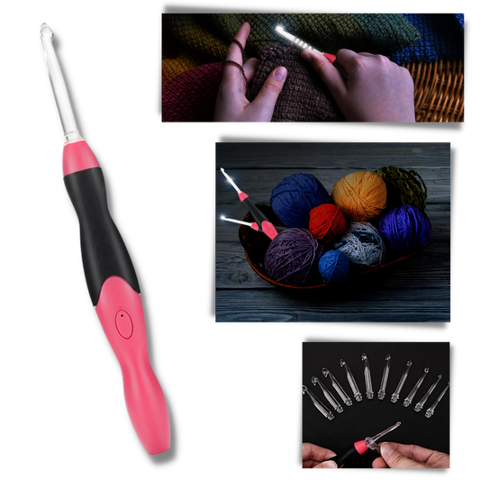 Ergonomic LED Crochet Hook Set
