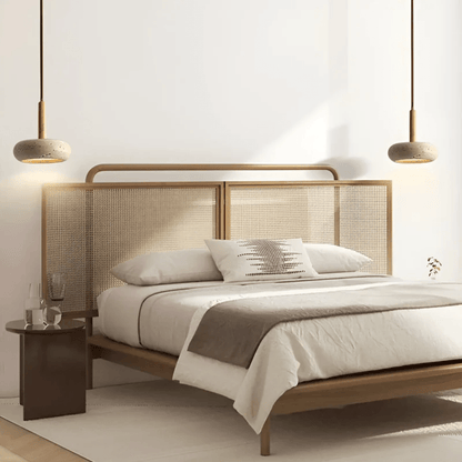 Frendorf | LED Retro Ceiling Light made of wood & stone for a calming atmosphere