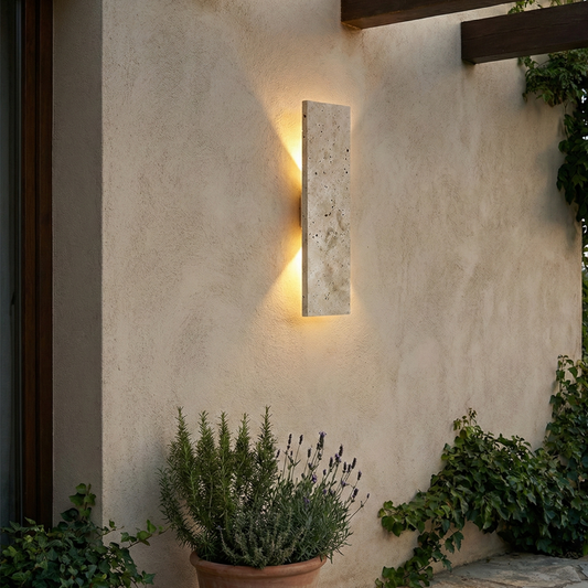 Waterproof Natural Stone Outdoor Wall Sconce
