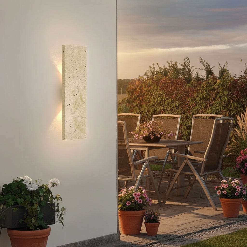 Waterproof Natural Stone Outdoor Wall Sconce