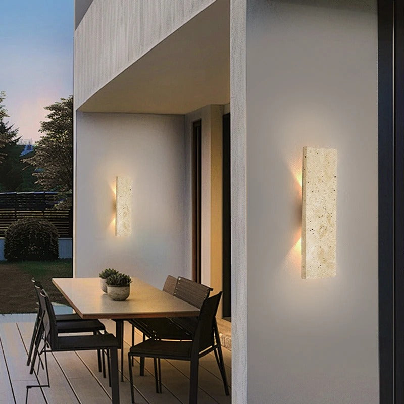 Waterproof Natural Stone Outdoor Wall Sconce