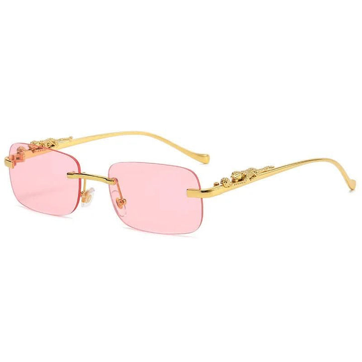 Kalsten | Rimless sunglasses with leopard head design and UV400 protection
