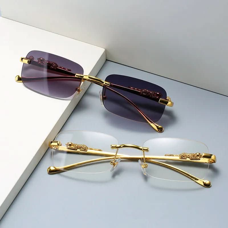 Kalsten | Rimless sunglasses with leopard head design and UV400 protection