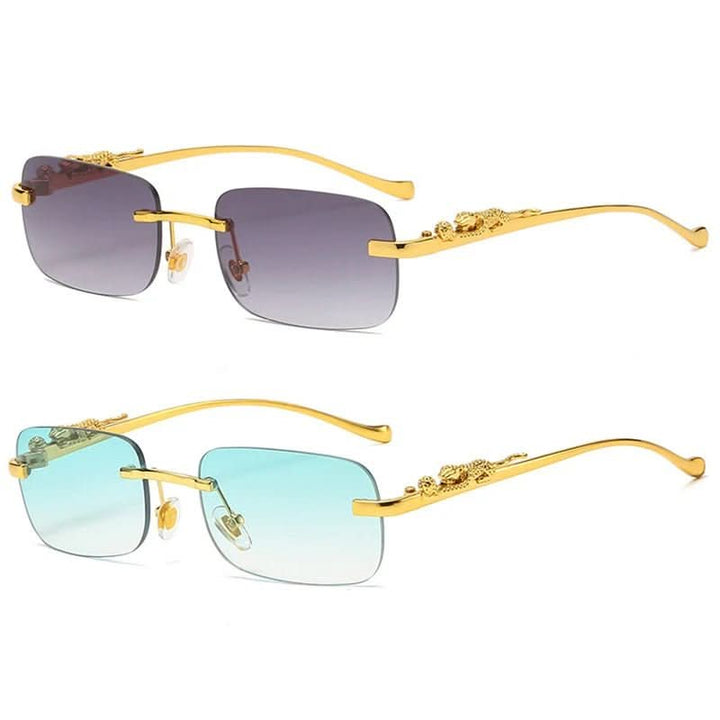 Kalsten | Rimless sunglasses with leopard head design and UV400 protection