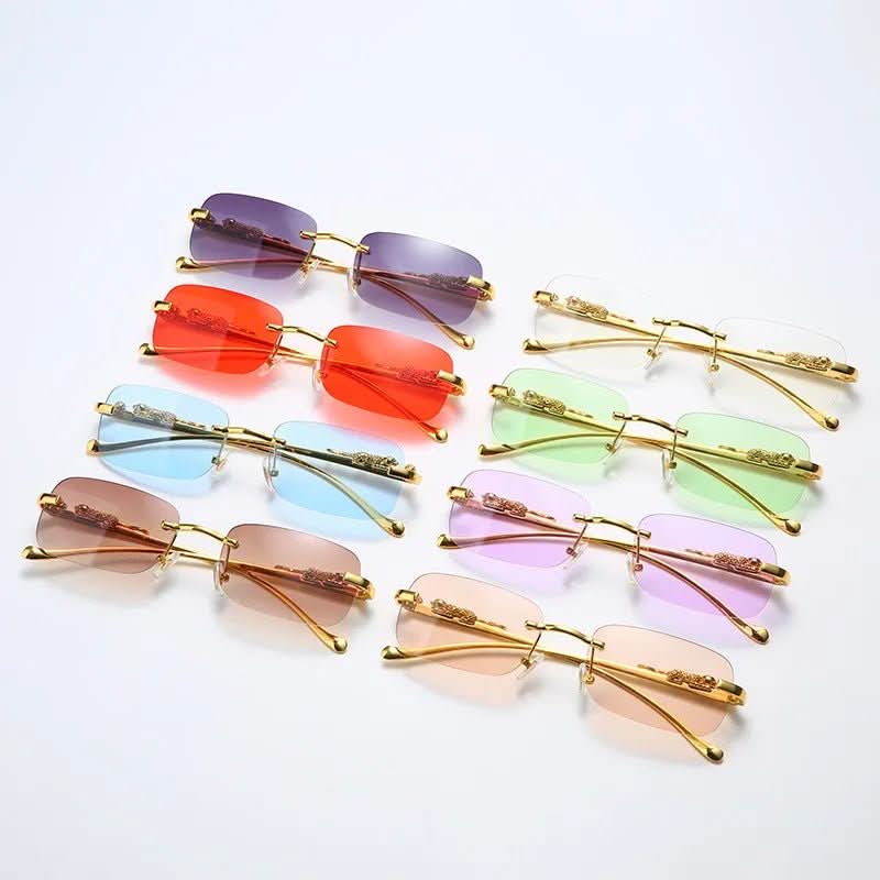 Kalsten | Rimless sunglasses with leopard head design and UV400 protection