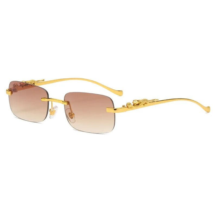 Kalsten | Rimless sunglasses with leopard head design and UV400 protection