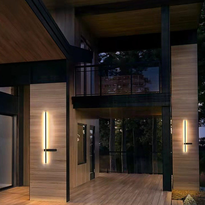 Interlaced Line Strips Waterproof Led Black Modern Outdoor Wall Lights | Kalsten
