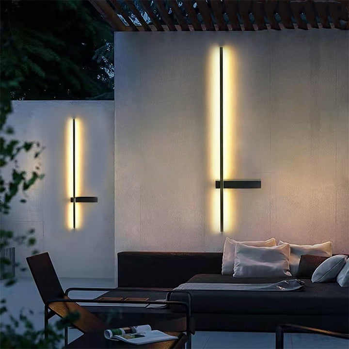 Interlaced Line Strips Waterproof Led Black Modern Outdoor Wall Lights | Kalsten