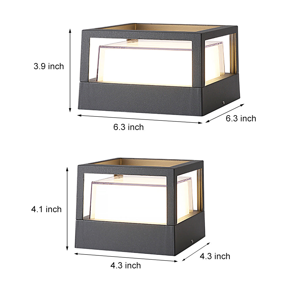 Square Double Layer Shade Outdoor Pier Mount Light Post Lamp | Kalsten