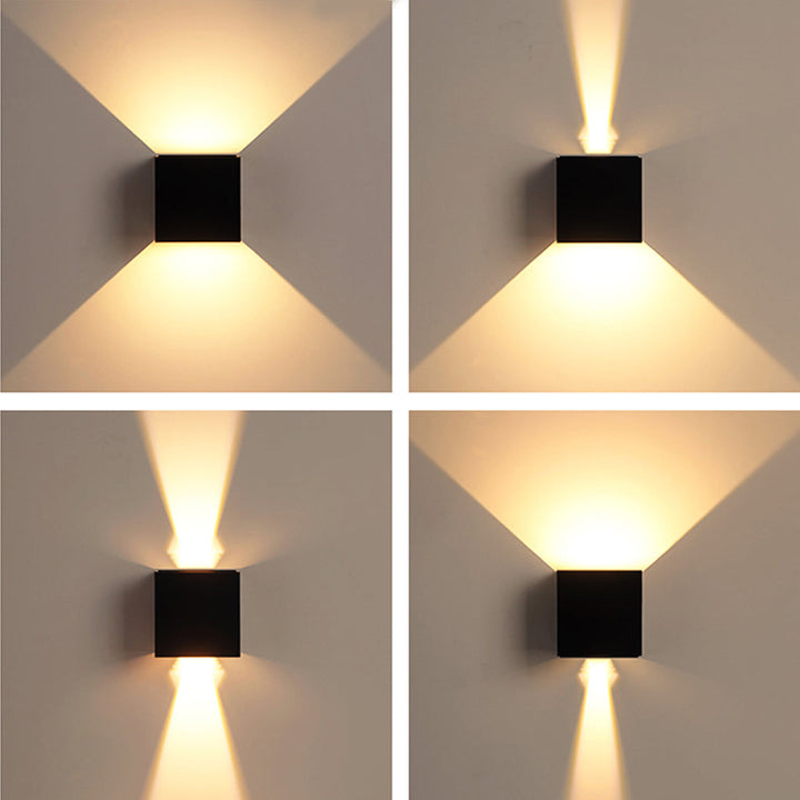 Square Waterproof Up Down Lighting Adjustable Modern Exterior Lights | Kalsten