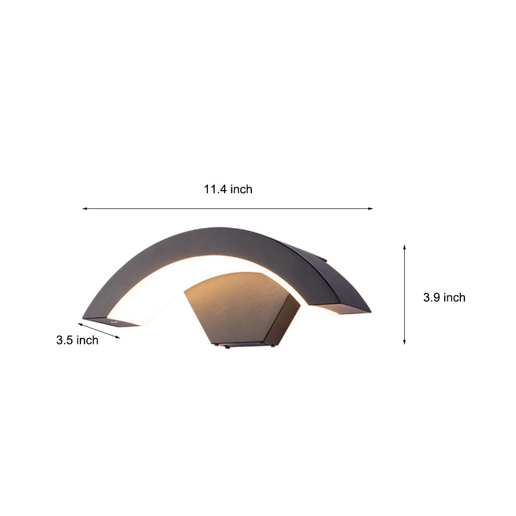 Classic Curved Glow LED Wall Light Outdoor Downlights Porch Wall Mounted Sconce | Kalsten