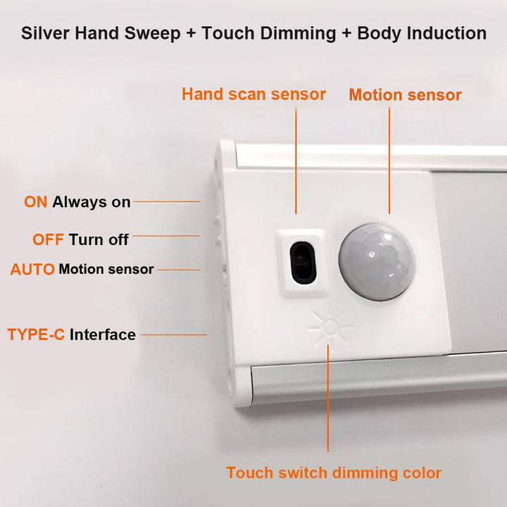 Rechargeable Battery Operated Wireless LED Under Cabinet Wall Light with Motion Sensor | Kalsten