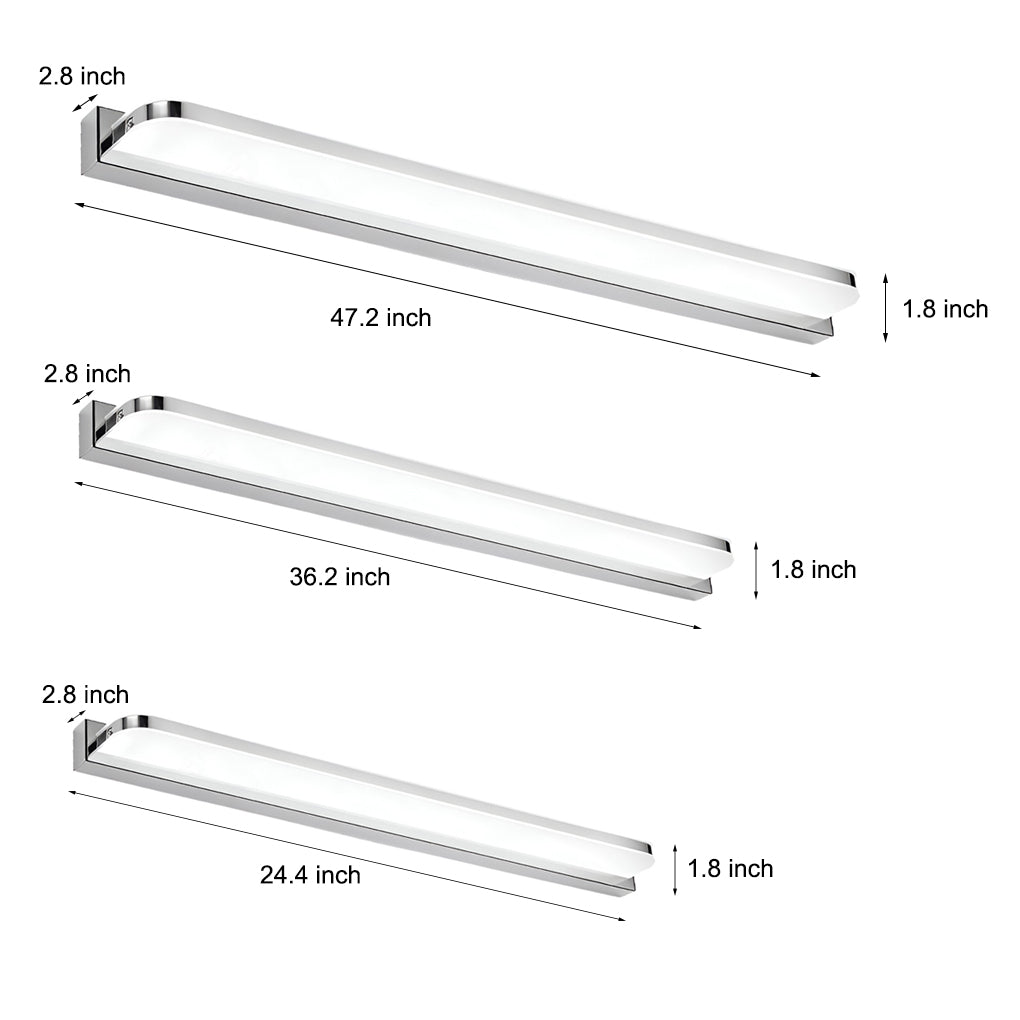 LED Bathroom Vanity Light with Wall-Mounted Panel and Polished Iron Trim | Kalsten
