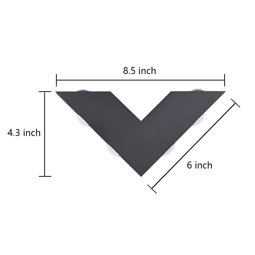 V-shaped Waterproof LED Black Modern Outdoor Wall Lamp Wall Washer Light | Kalsten