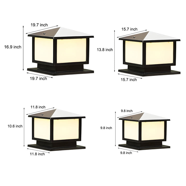 Square Three Step Dimming LED Waterproof Solar Fence Post Lights | Kalsten