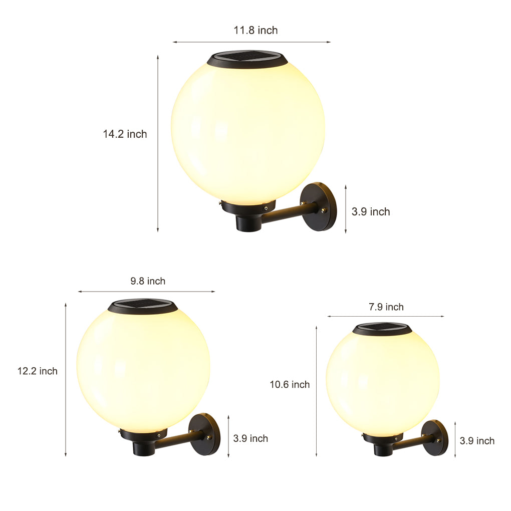 Round Three Step Dimming LED Modern Solar Wall Lights Outdoor Wall Lamp | Kalsten