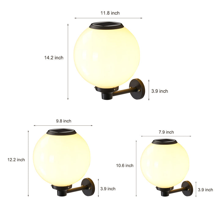 Round Three Step Dimming LED Modern Solar Wall Lights Outdoor Wall Lamp | Kalsten