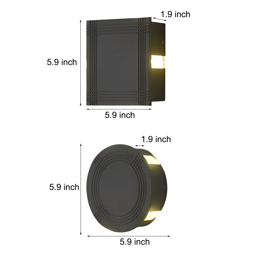Round Square LED 12W Cross Star Lights Waterproof Modern Wall Lamp | Kalsten
