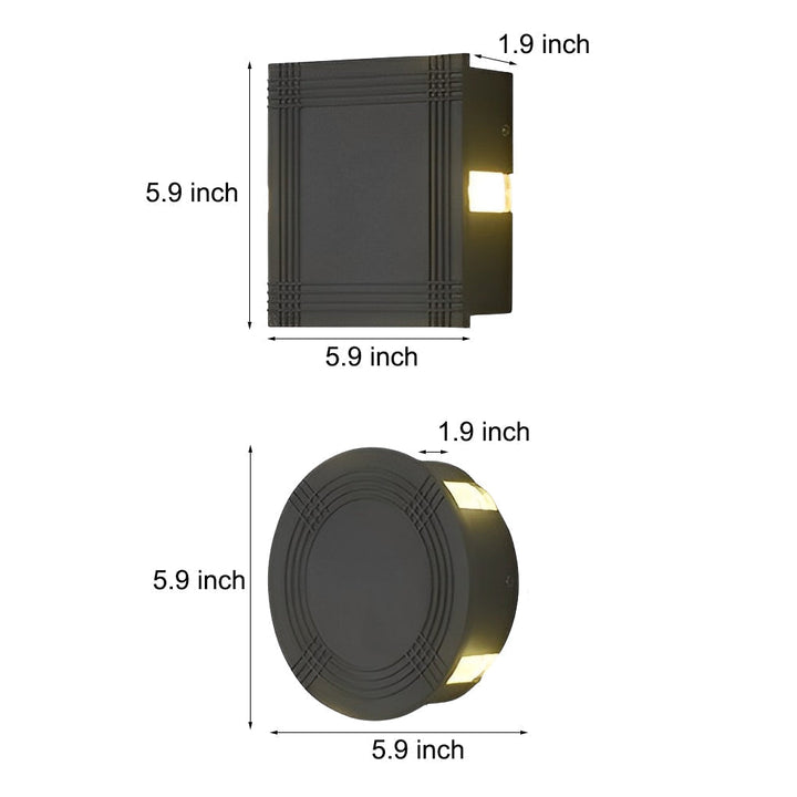 Round Square LED 12W Cross Star Lights Waterproof Modern Wall Lamp | Kalsten