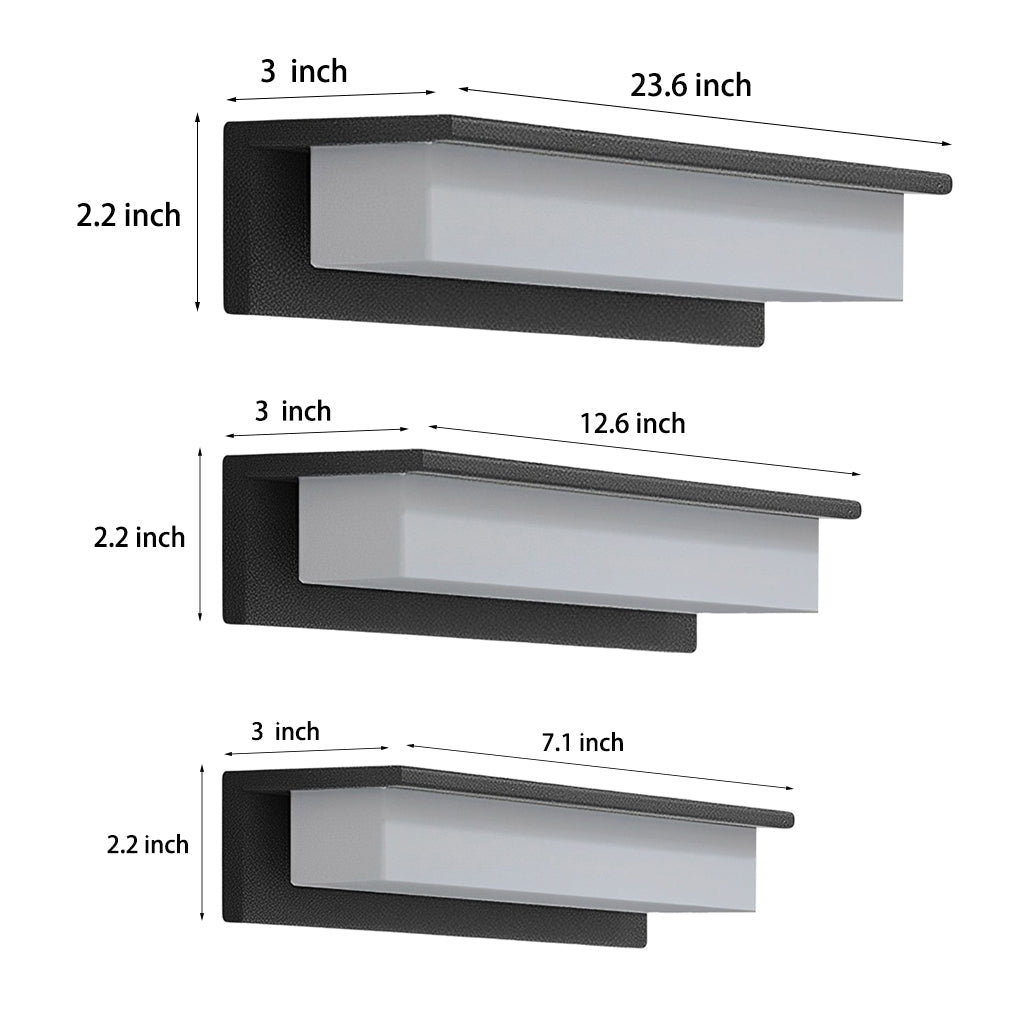 Minimalist Rectangular Waterproof LED Modern Solar Wall Lamp Exterior Lights | Kalsten