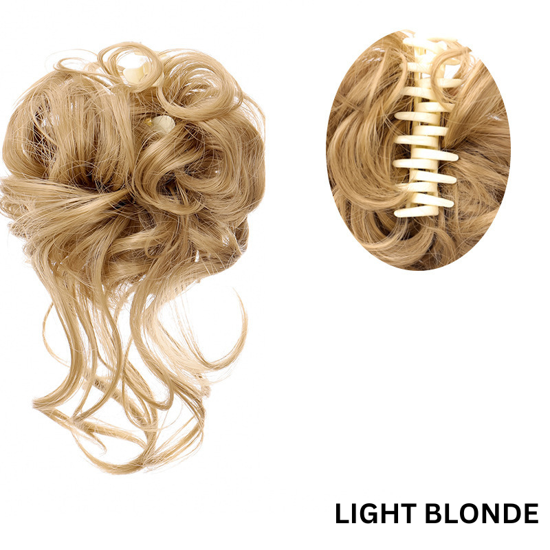 Messy Bun Hair Wavy Curly with Claw Clip Super Natural Look Kalsten