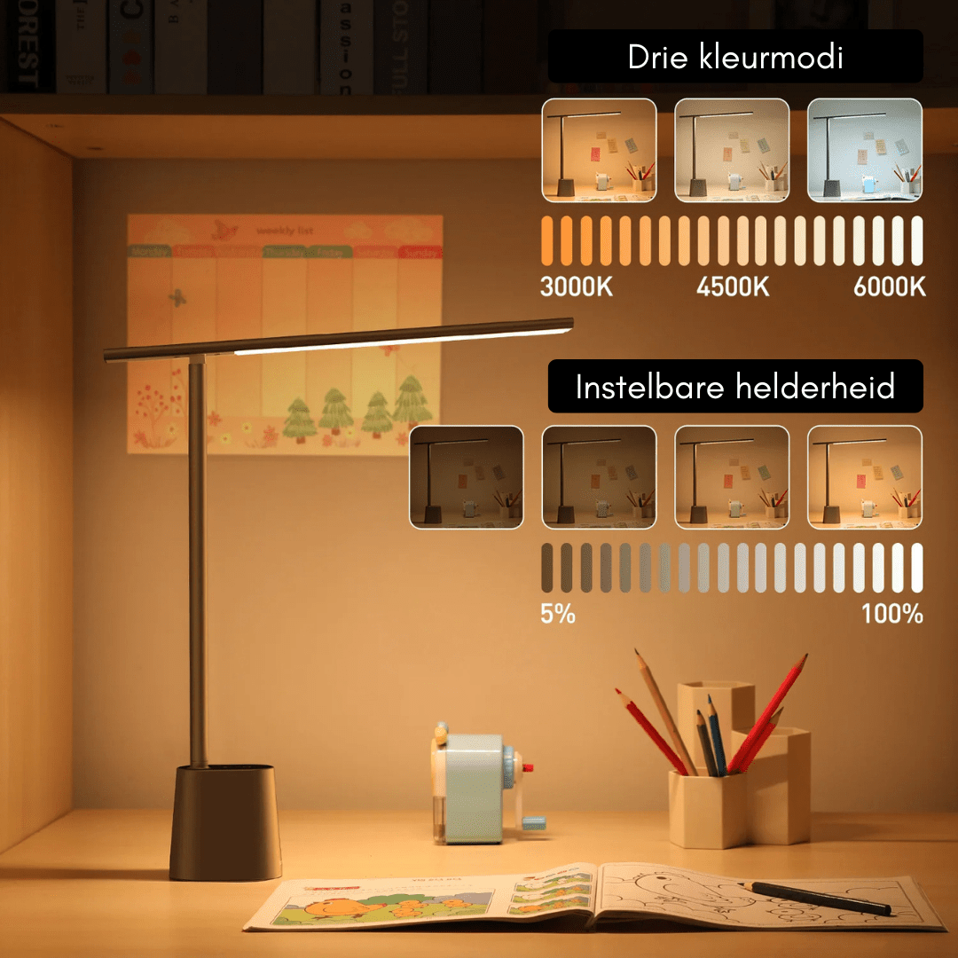 BowLift | Intelligent, foldable LED desk lamp with battery & dimming function