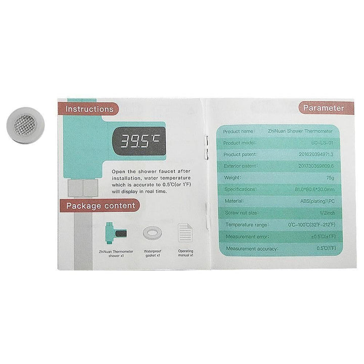 Digital Self-Powered Shower Thermometer | Kalsten