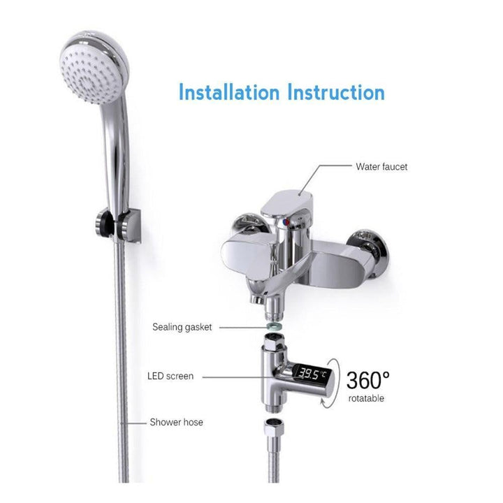 Digital Self-Powered Shower Thermometer | Kalsten