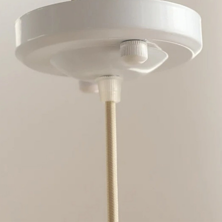 Modern White Ceramic Pendant Lamp with Unique Ribbed Design Kalsten