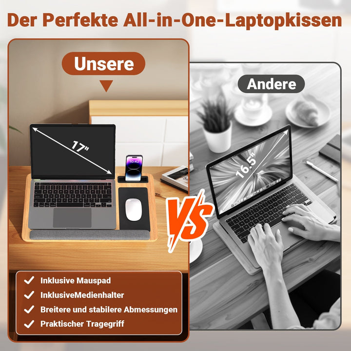 Laptop cushion ergonomic laptop table with wrist rest & padded | Kalsten