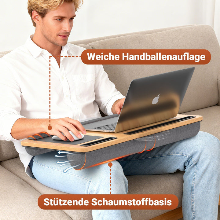 Laptop cushion ergonomic laptop table with wrist rest & padded | Kalsten