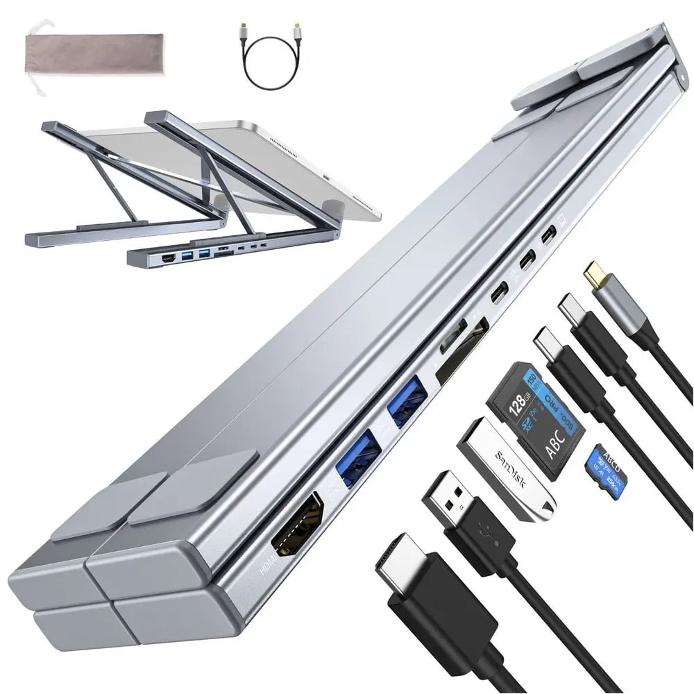 Kalsten | Foldable laptop stand with 8-in-1 hub – For tech enthusiasts & fast charging fans