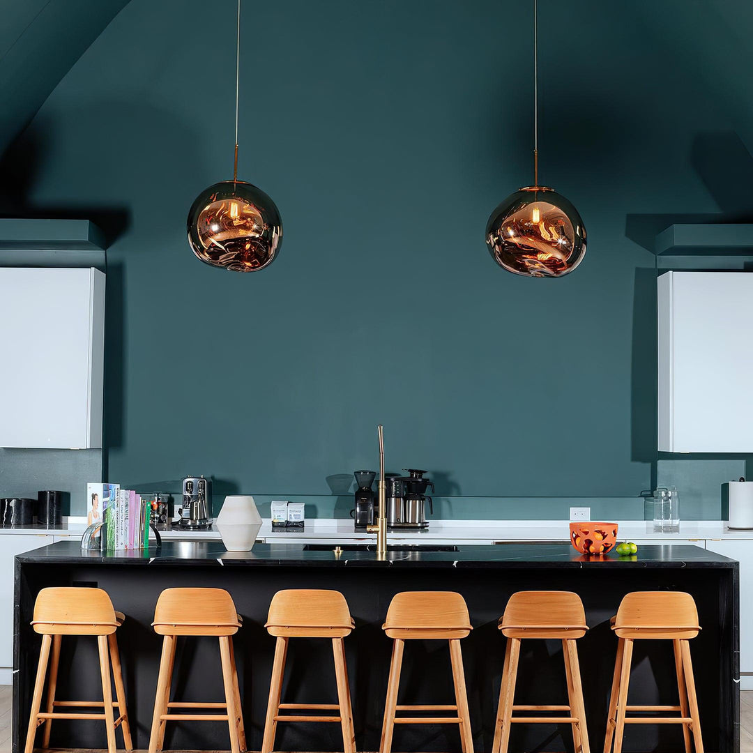 Pendant Lamp Metal 11 in Adjustable Ceiling Light Silver Gold Rose Gold Smoky Gray | Kalsten
