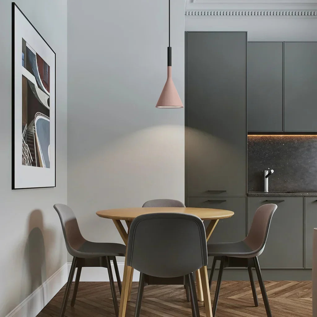 Pendant Light Concrete 10 in Grey Adjustable Dining Room Kitchen Island Hanging Ceiling Lamp | Kalsten