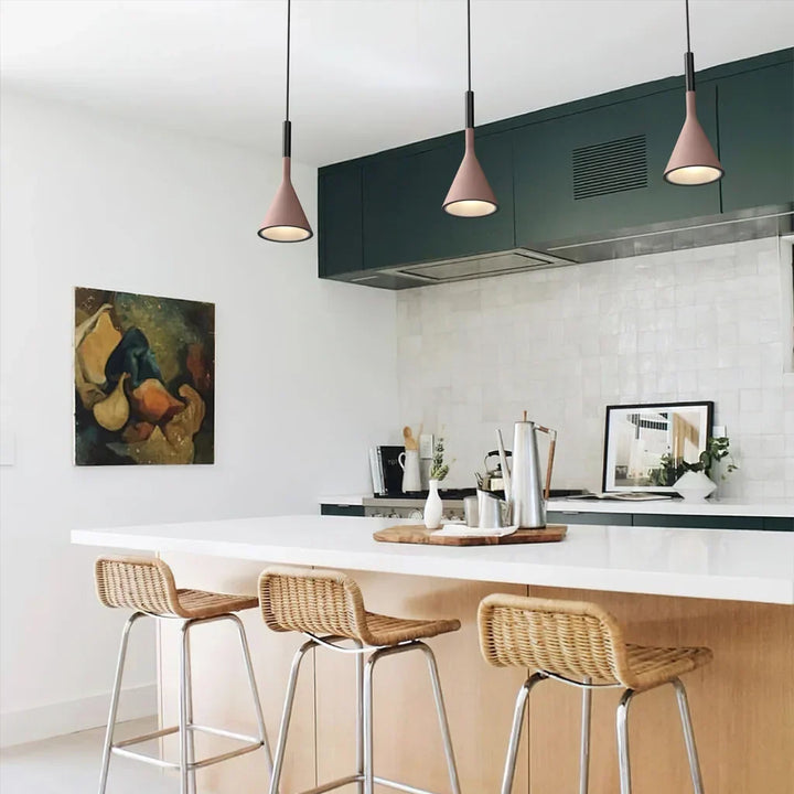 Pendant Light Concrete 10 in Grey Adjustable Dining Room Kitchen Island Hanging Ceiling Lamp | Kalsten