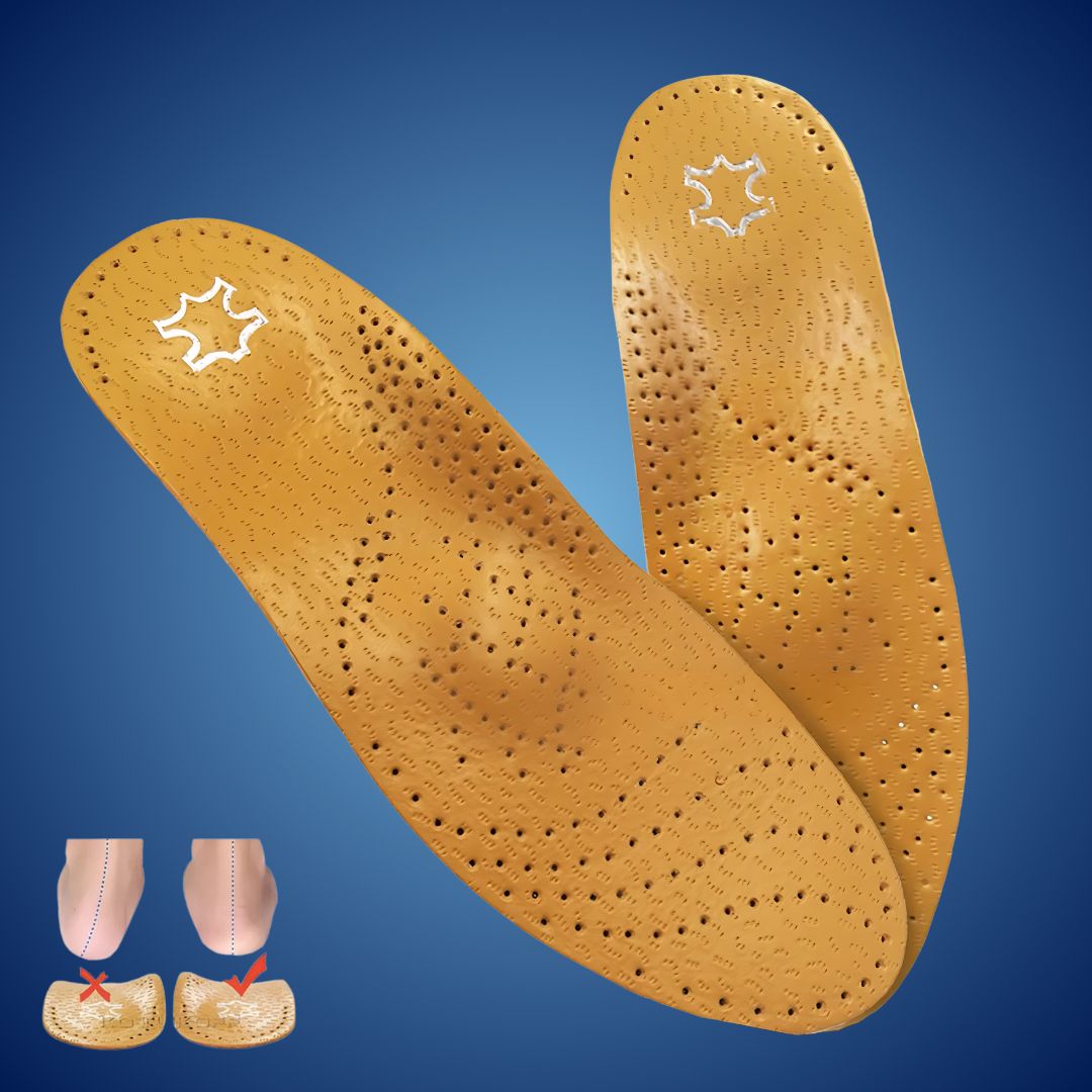 LeatherGuard Orthopedic Leather Shoe Insole | Shock Absorption - Arch Support - Comfortable Insole - Foot Pain Relief - Moisture Wicking Kalsten