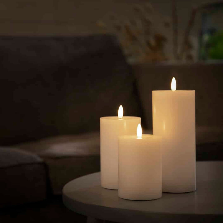 LED Candle (1 piece) with realistic 3D flame 5 x 20 cm | Kalsten