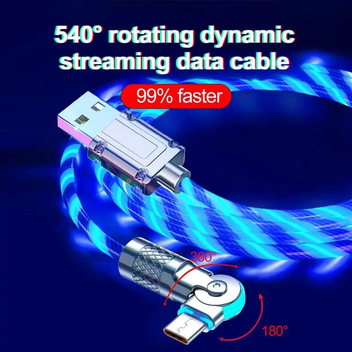 Kalsten | Illuminated 540° Redatable data cable – High quality & fast charging