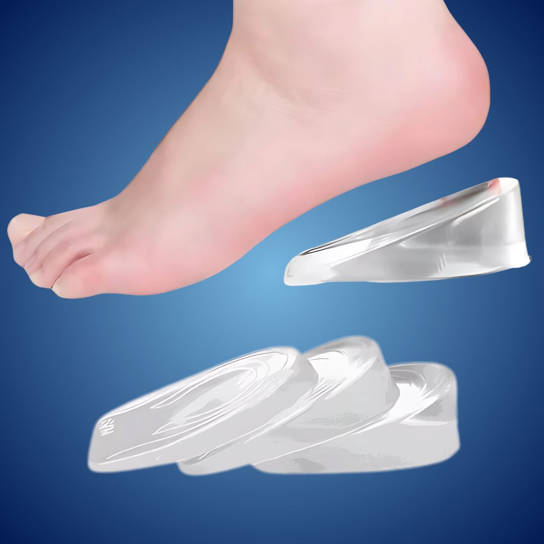 LiftComfort Silicone Gel Heel Lifting Inserts | Height Increase - Pain Relief for Plantar Fasciitis - Shock Absorption - Better Posture Kalsten