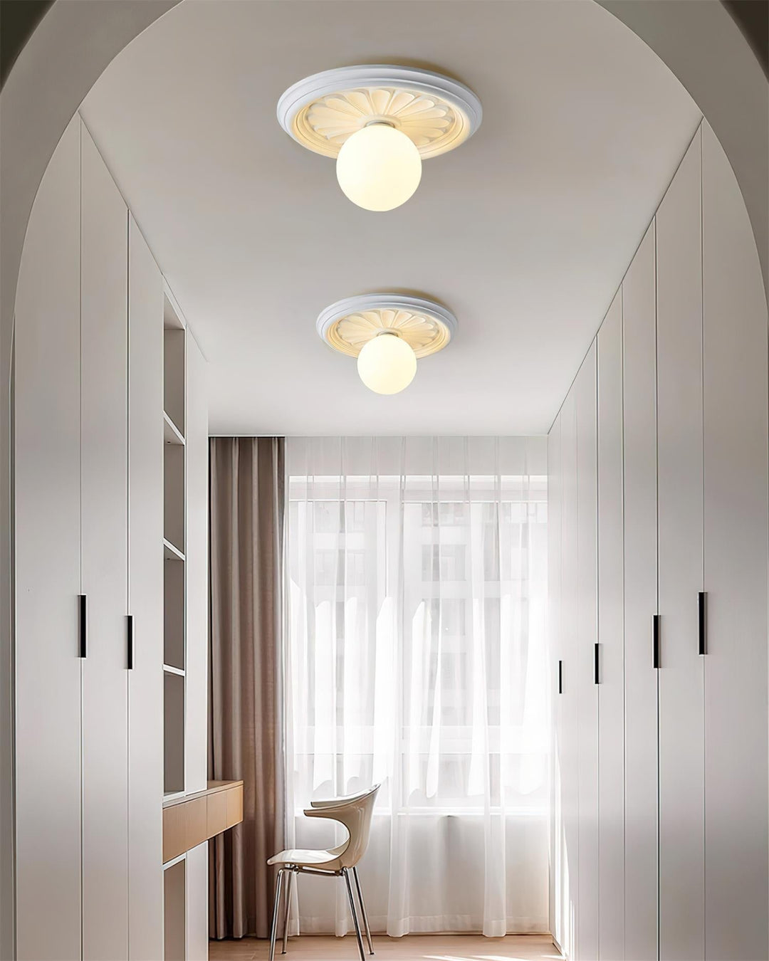 Ceiling Light Acrylic 13.7 in Beige Flush Mount Living Room Bedroom Decorative Fixture | Kalsten