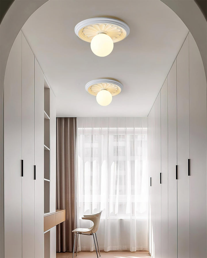 Ceiling Light Acrylic 13.7 in Beige Flush Mount Living Room Bedroom Decorative Fixture | Kalsten