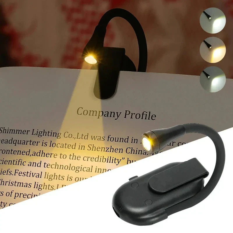 Rechargeable book clip reading light