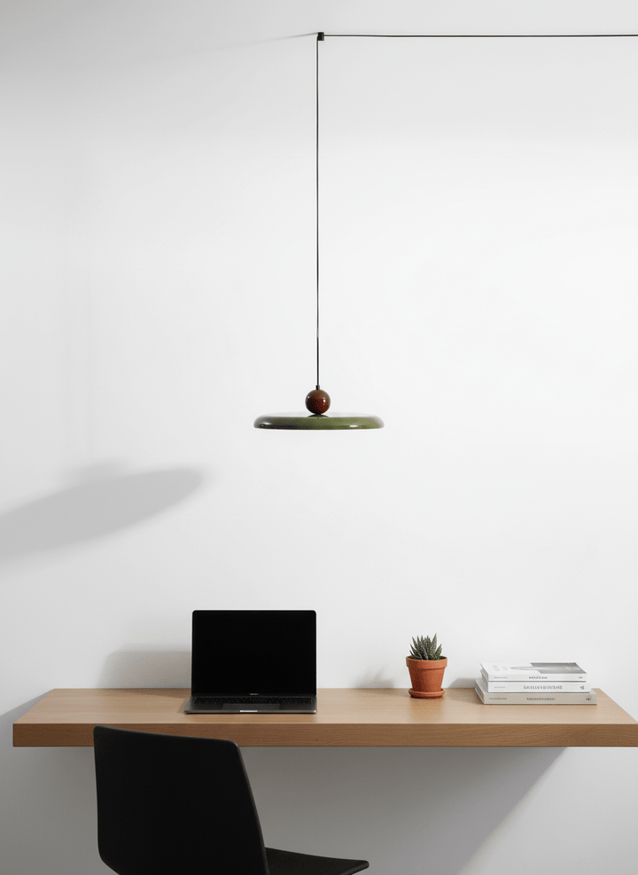 Metal Pendant Ceiling Light 11.8 in Round Disk Warm LED Indoor Dining Room Kitchen Island Hanging Fixture | Kalsten
