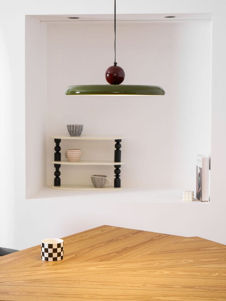 Metal Pendant Ceiling Light 11.8 in Round Disk Warm LED Indoor Dining Room Kitchen Island Hanging Fixture | Kalsten